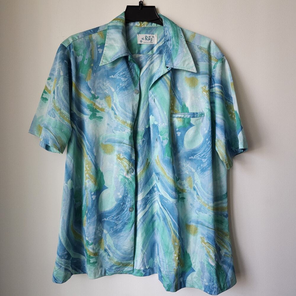 Vintage 60’s Hawaiian Shirt XL The Ritz Rockabilly Honolulu Retro Silky Lounge